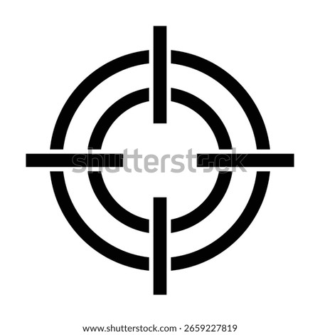 A black target icon on a white background, simple and clean design.