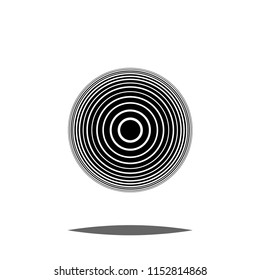Black target or pain location symbol isolated on white.