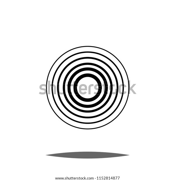 Black\
target or pain location symbol isolated on\
white.