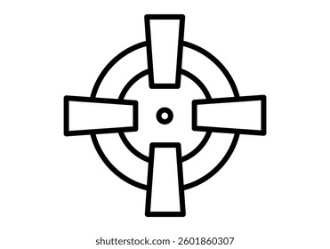Black target sight icon on white background