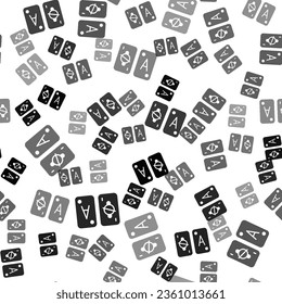 Black Tarot cards icon isolated seamless pattern on white background. Magic occult set of tarot cards.  Vector