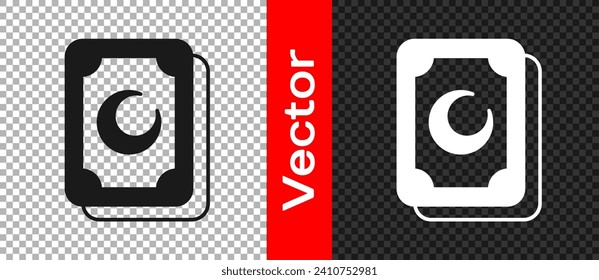 Black Tarot cards icon isolated on transparent background. Magic occult set of tarot cards.  Vector