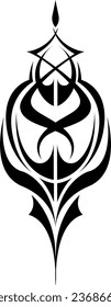 Black tattoo abstract, tattoo illustration, vector on a white background.