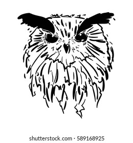 Black tattoo owl