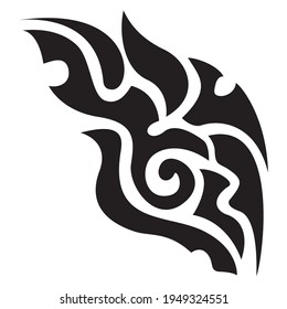Black tattoo pattern concept.Hand drawn tribal tattoo.Vector flat illustration.Isolated on white background.