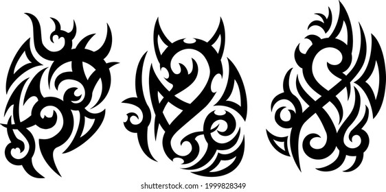 black tattoo vector design art abstract graphic illustration drawing decoration decorative pattern 
