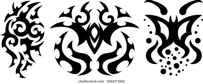 diseño vectorial de tatuaje negro arte ilustración gráfica abstracta dibujo decorativo 