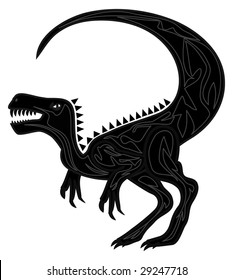 Black tattoo of Velociraptor