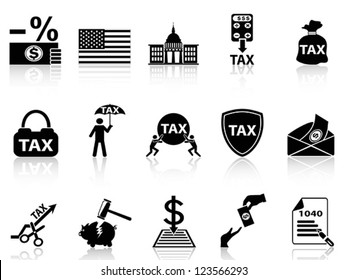 black tax icons set