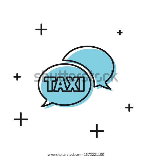 Black Taxi call telephone service icon\
isolated on white background. Speech bubble symbol. Taxi for\
smartphone.  Vector\
Illustration