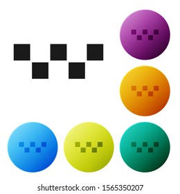 Black Taxi car roof icon isolated on white background. Set icons colorful circle buttons. Vector Illustration