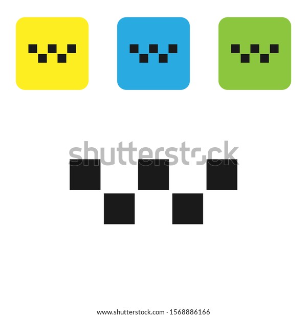 Black Taxi car roof\
icon isolated on white background. Set icons colorful square\
buttons. Vector\
Illustration