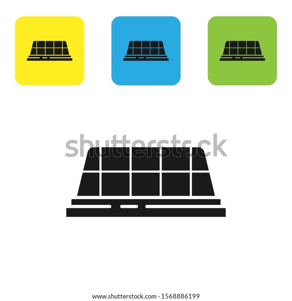 Black Taxi car roof\
icon isolated on white background. Set icons colorful square\
buttons. Vector\
Illustration