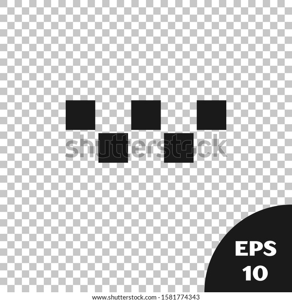 Black Taxi car roof icon isolated on\
transparent background.  Vector\
Illustration