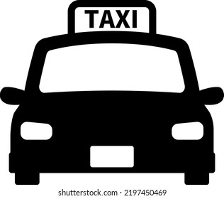 Black Taxi Isolated Vector Icon.