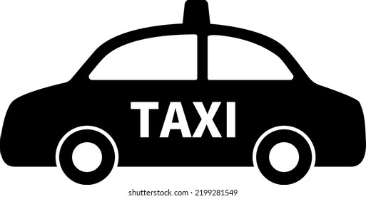 Black taxi isolated vector icon.