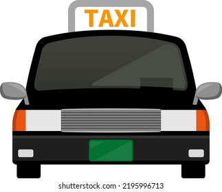 Black Taxi Isolated Vector Illustration.