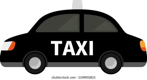 Black Taxi Isolated Vector Illustration.