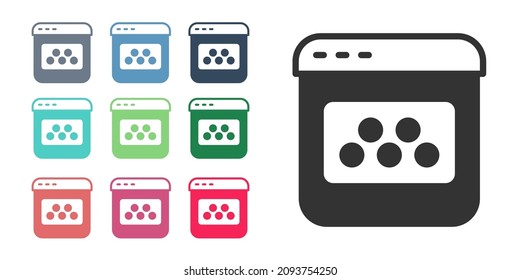 Black Taxi mobile app icon isolated on white background. Mobile application taxi. Set icons colorful. Vector