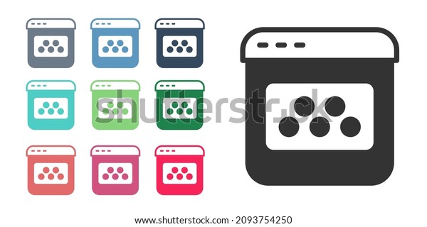 Black Taxi\
mobile app icon isolated on white background. Mobile application\
taxi. Set icons colorful.\
Vector