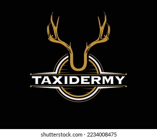 Black Taxidermy Business Logo Design Template