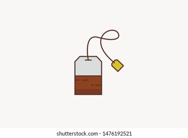 Black tea bag - Colorful icon - Tea icon set