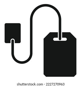 Black tea bag icon simple vector. Hot drink. Citrus tea