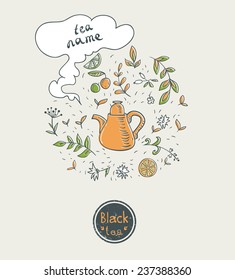 black tea card design