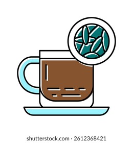 black tea color icon vector. black tea sign. isolated symbol illustration