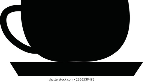 black tea with hot tea and tea bag in white cup. Vector .coffee cup icon vector, line sign