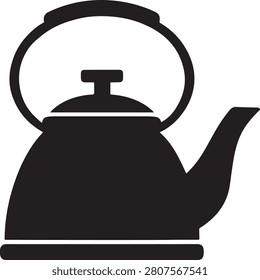 Black Tea Kettle Stovetop Boiling Water Icon
