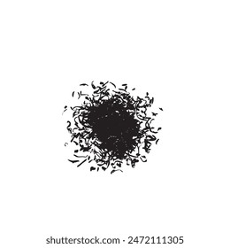 Black Tea Leaves Icon, Dry Black Tea Pile Silhouette, Dry Organic Indian Drink Shape, Black Tea Leaves Outline on White Background, Vector Illustration