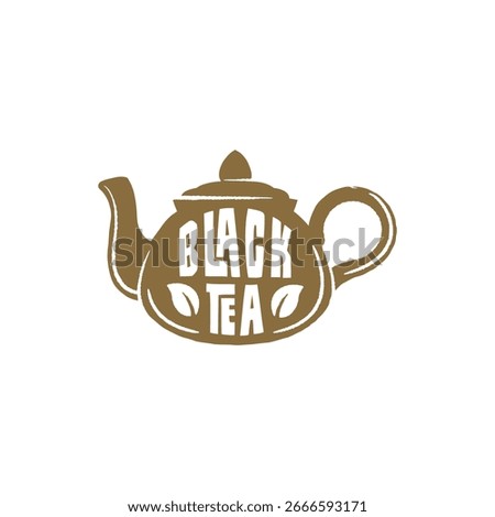 Black Tea logo. Simple Black Tea logo for organic tea brand, herbal product packaging, tea shop or cafe identity. Vector illustration.