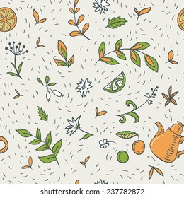 black tea seamless pattern