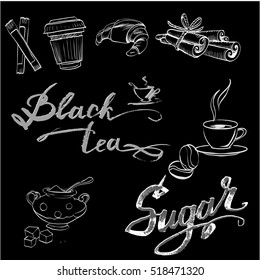 Black tea vector letter