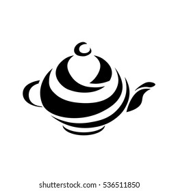 black teakettle on a white background . icon
