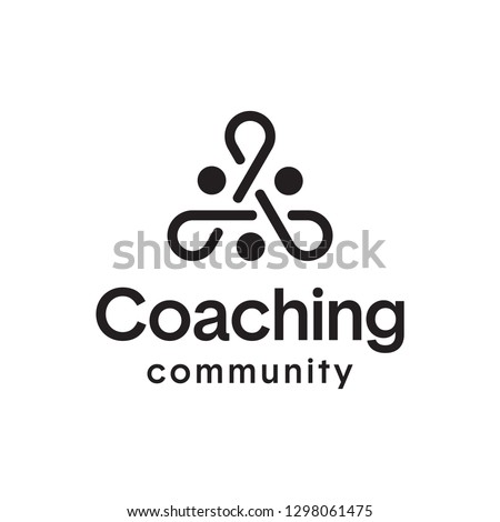 Black Teamwork People Coaching Link Connection Community Logo Design Inspiration