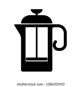 black teapot icon, vector illustration