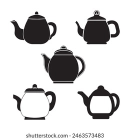 black Teapot icon, white background. 