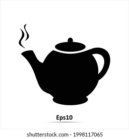 Black teapot - isolated vector illustration