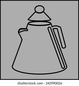 black teapot vector illustration