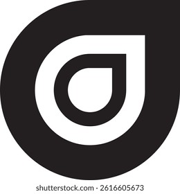 A black teardrop design vector logo