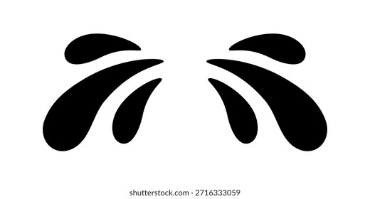 Lágrimas negras salpican. Vector líquido de lágrimas para decoración abstracta, diseño y proyectos
