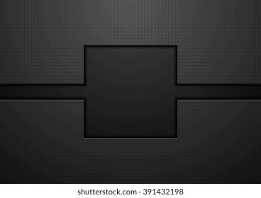 Black tech abstract concept background. Vector template design