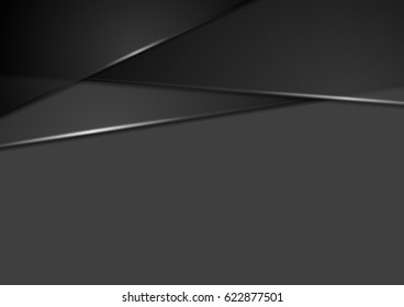 Black tech corporate stripes abstract background. Vector design