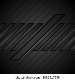 Black tech geometric concept abstract background. Vector digital design