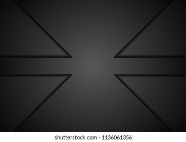 Fondo abstracto del concepto geométrico de tecnología negra. Diseño de vectores