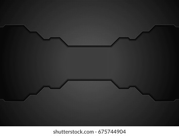 Fondo abstracto del concepto geométrico de tecnología negra. Diseño moderno de vectores