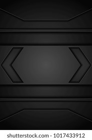 Black technical concept abstract background with arrows. Vector corporate design