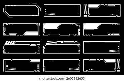 Black Techno Futuristic Frame Art Vector Illustration